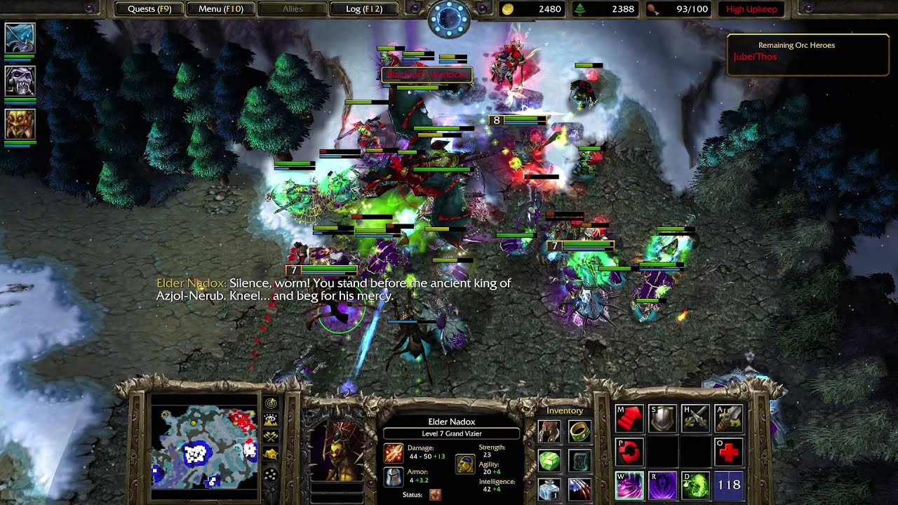 Anub'arak destroys Blackrock Orcs and their leaders