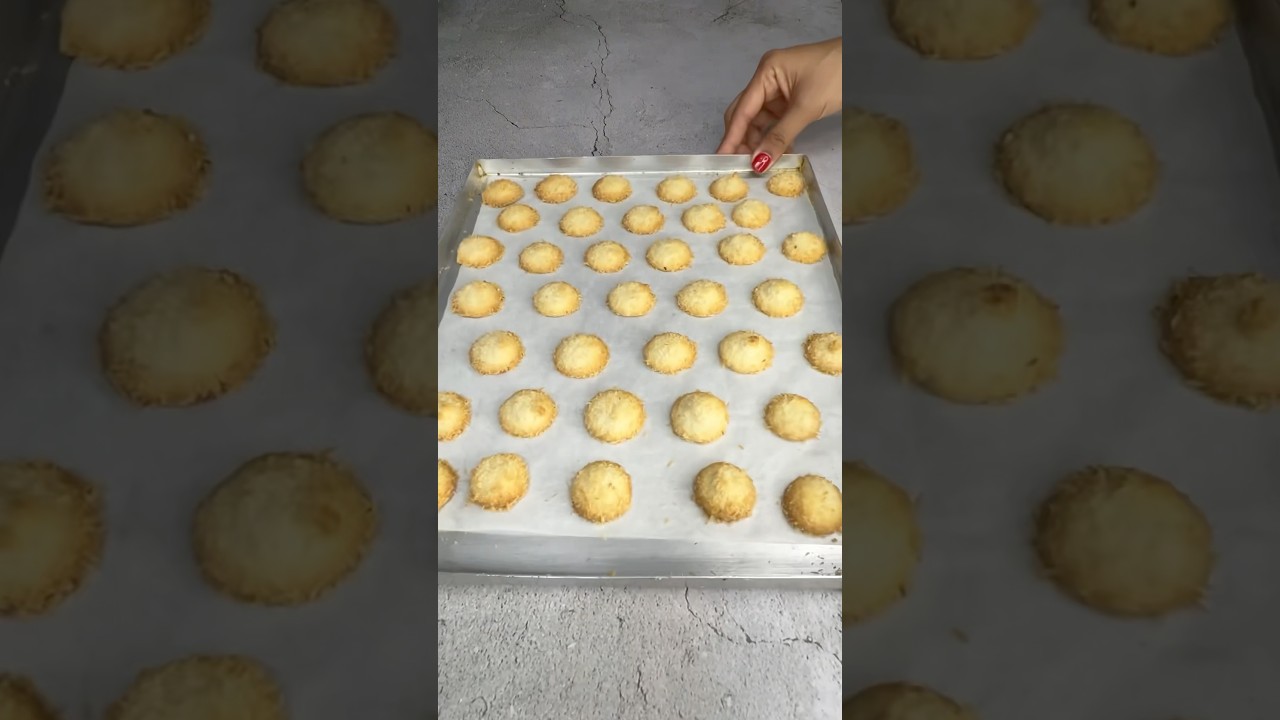 Mini Coconut Cookies #easyrecipe #eggless #minicookies