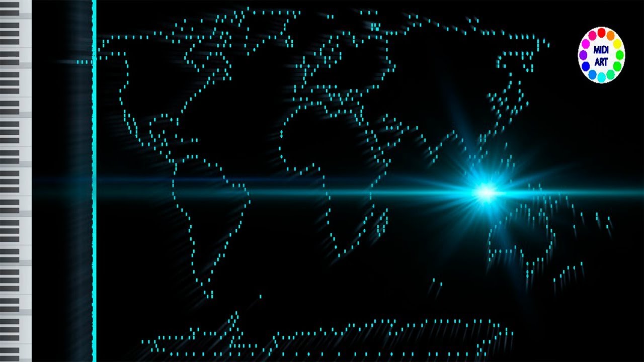 Musical map of World - midi art [drawing]