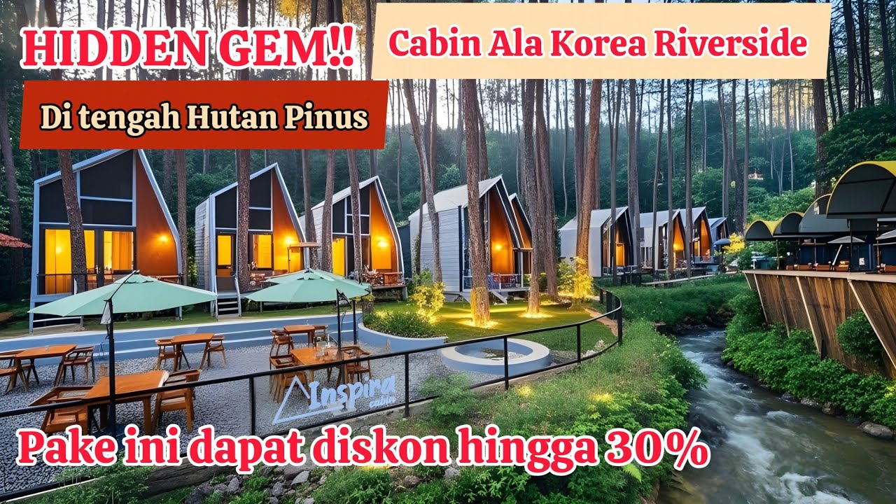HIDDEN GEM‼️ Cabin Riverside Estetik Tengah Hutan Pinus | Review Inspira Cabin Pangalengan Bandung
