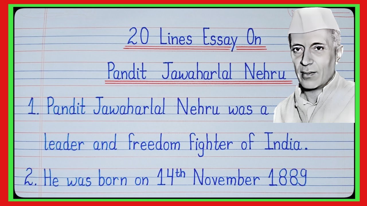 20 Lines Essay On Pandit Jawaharlal Nehru In English l Essay On Jawaharlal Nehru l Children's Day l