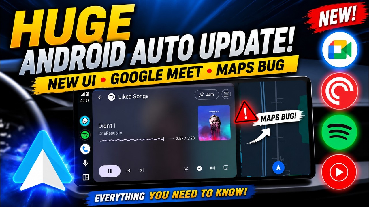 Android Auto Just Got a HUGE Update! New Media Player, Google Meet & More