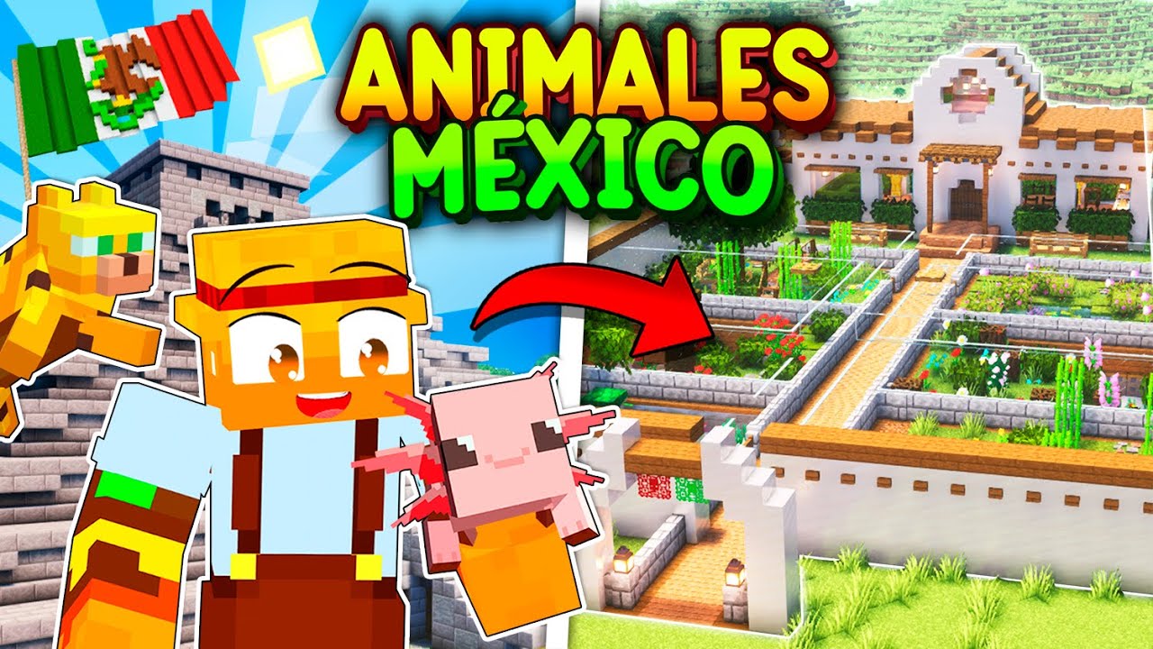 Construí un ZOOLÓGICO con ANIMALES de MÉXICO en MINECRAFT 🦅🐆