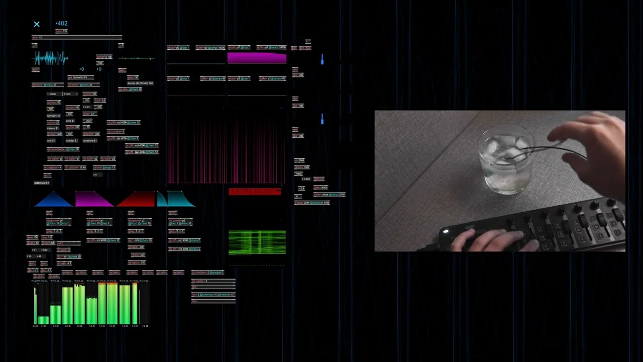 Sparkling Water W/ DIY Piezo Mic - Max/MSP Patch Improvisation