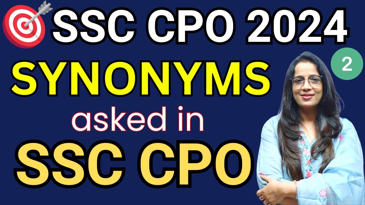 Important Synonyms Asked in SSC CPO Exams - 2 | SSC CPO 2024 | Vocab | English With Rani Ma'am