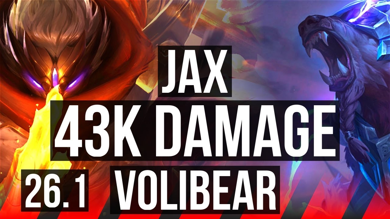 JAX vs VOLIBEAR (TOP) | 43K damage, 5k gold comeback | KR Master | 26.1