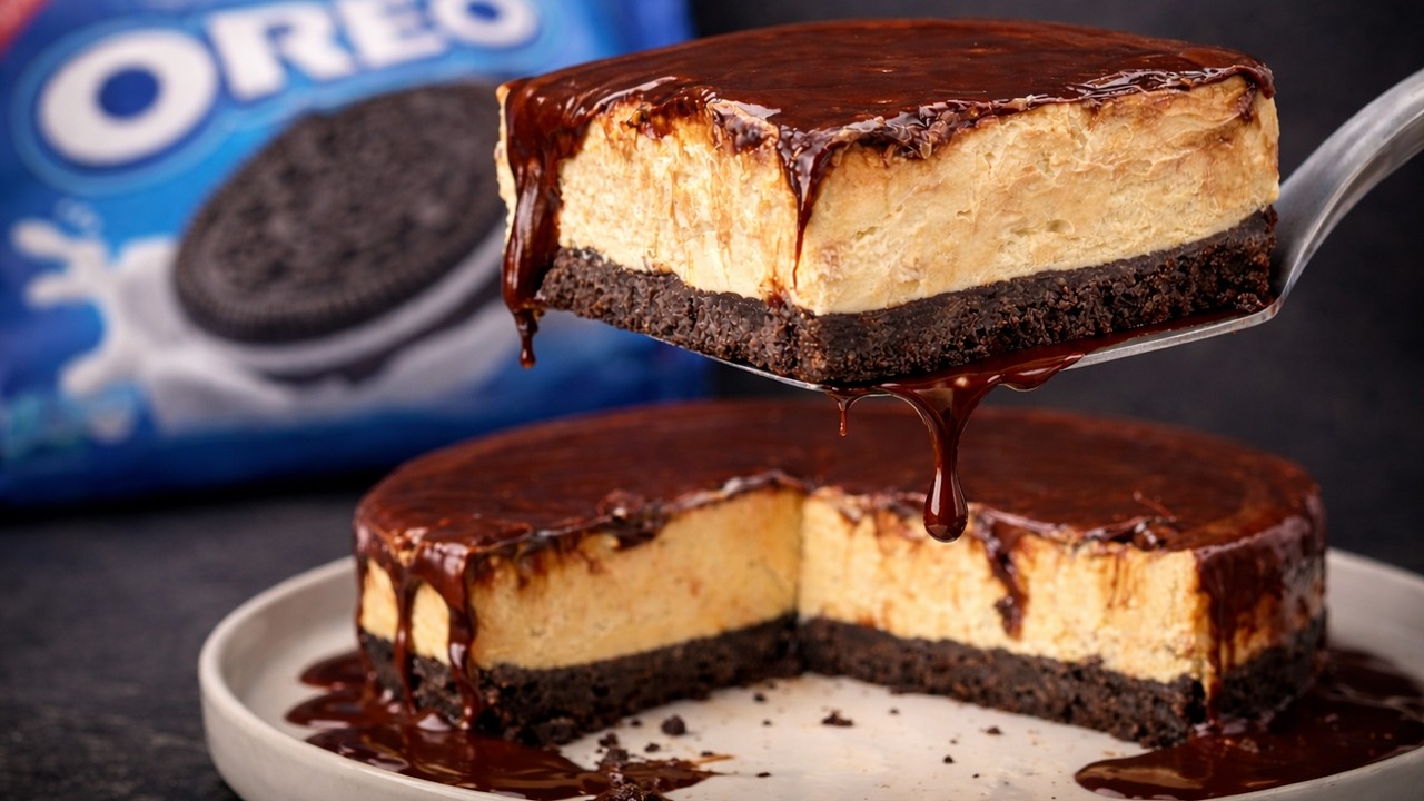 Oreo Peanut Butter Cheesecake (No Bake, No Gelatin!)