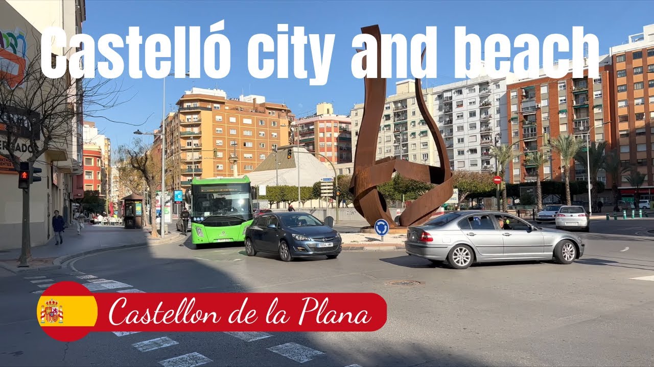 [4K] City walk in Castellon de la Plana and the beach / Valencia, Spain