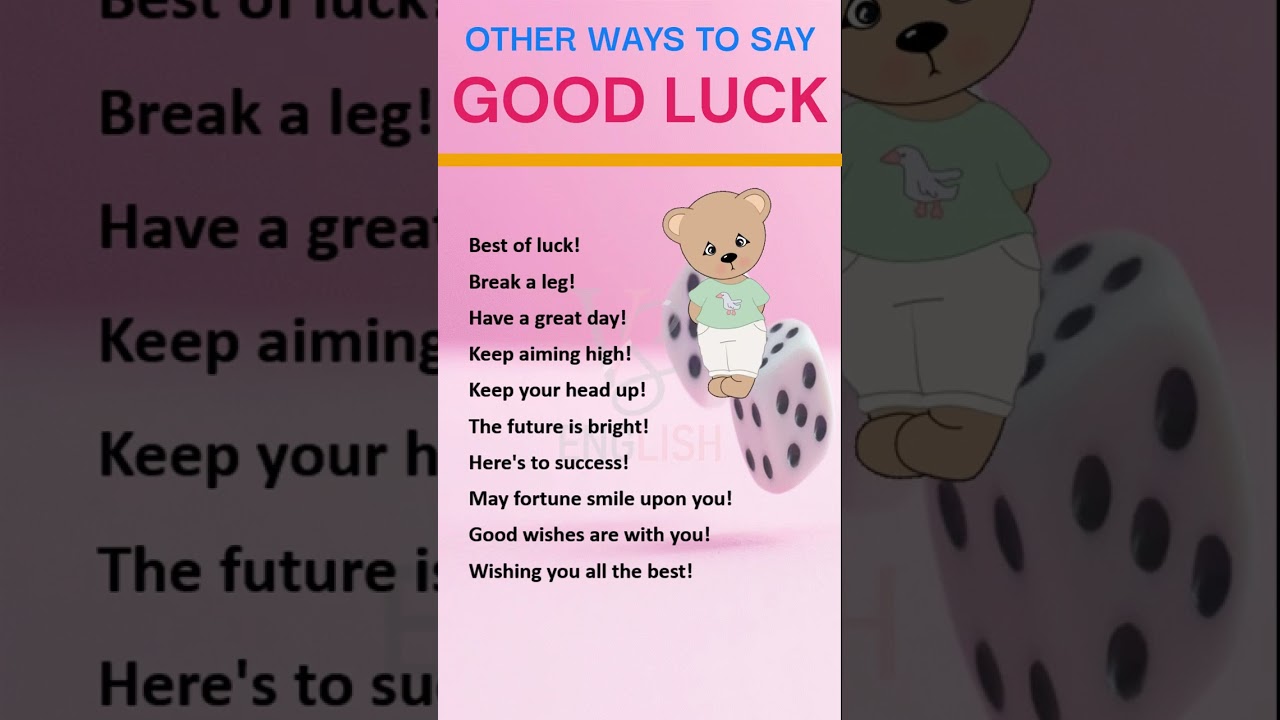 Different ways to say Good Luck || BEST OF LUCK || OTHER WAYS TO SAY GOOD LUCK #goodluck  #shorts