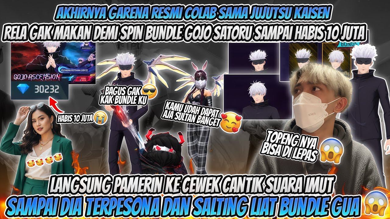 AKHIRNYA GARENA RESMI COLAB SAMA JUJUTSU KAISEN SPIN BUNDLE GOJO SATORU LANGSUNG PAMERIN KE CEWEK 😱