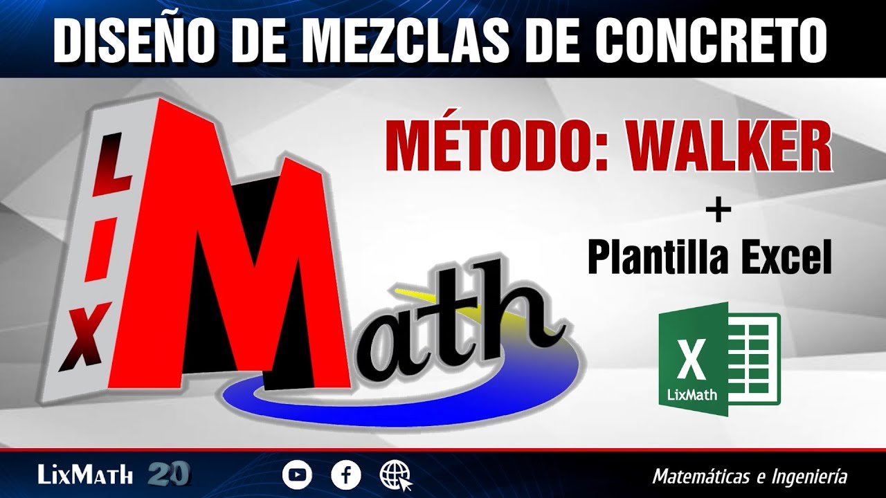 Diseño de mezcla de concreto Método Walker + Plantilla Excel