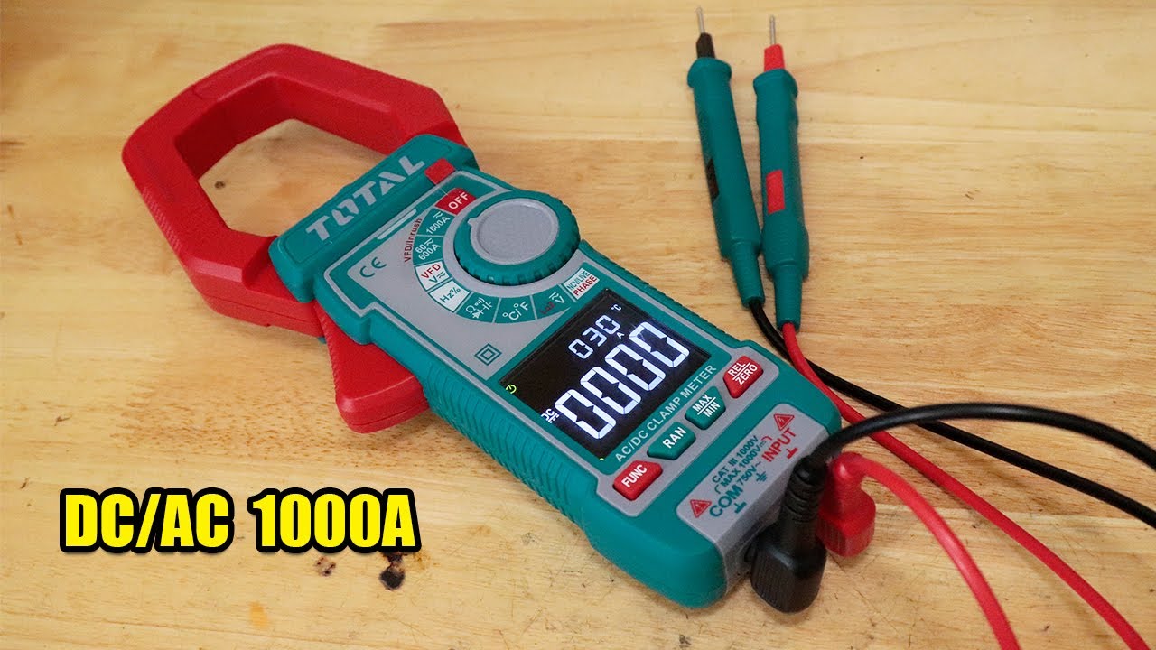 Review TOTAL DC AC 1000A Clamp Meter TMT7610002 Professional tools hands