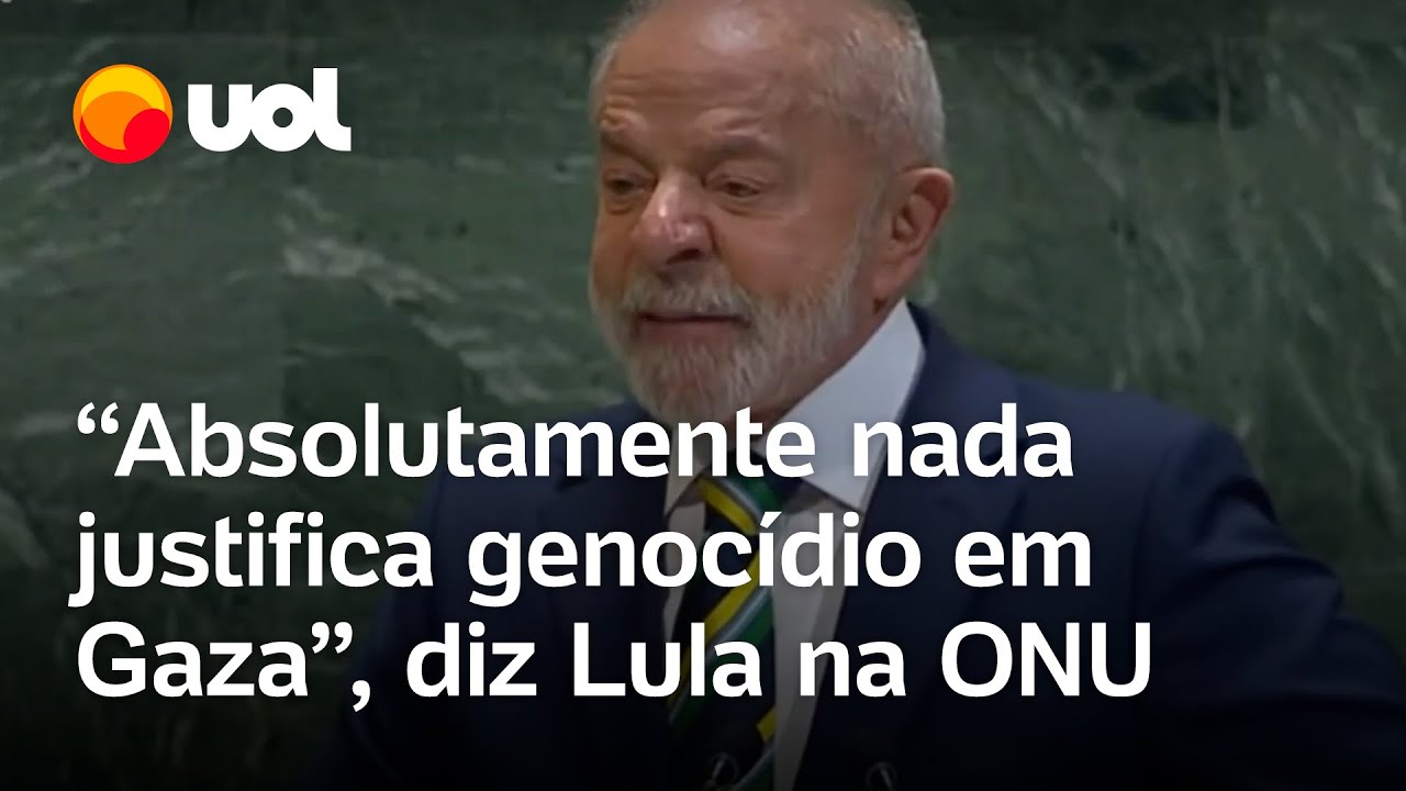 Lula diz que 'absolutamente nada justifica genoc&iacute;dio em Gaza' e critica veto dos EUA na ONU