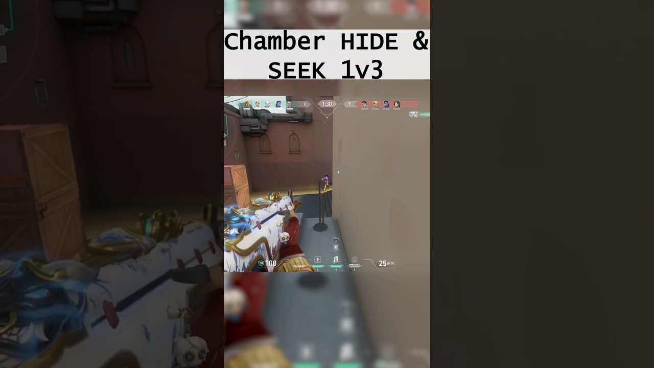 Chamber HIDE & SEEK 1v3 😈  Valorant Shorts 