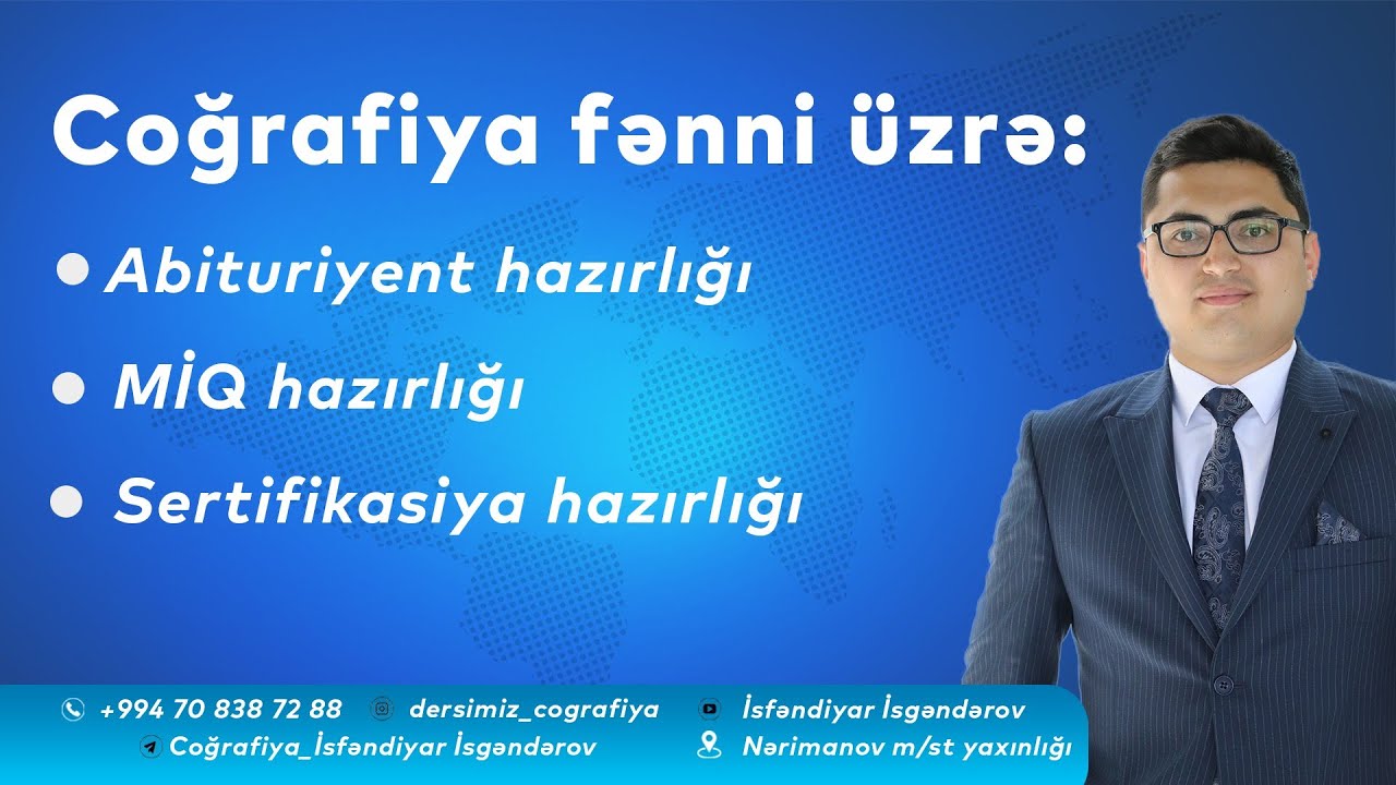 Coğrafiya| Ödənişsiz dərsimizdən görüntülər. Mütləq izlə! (birinci hissə)