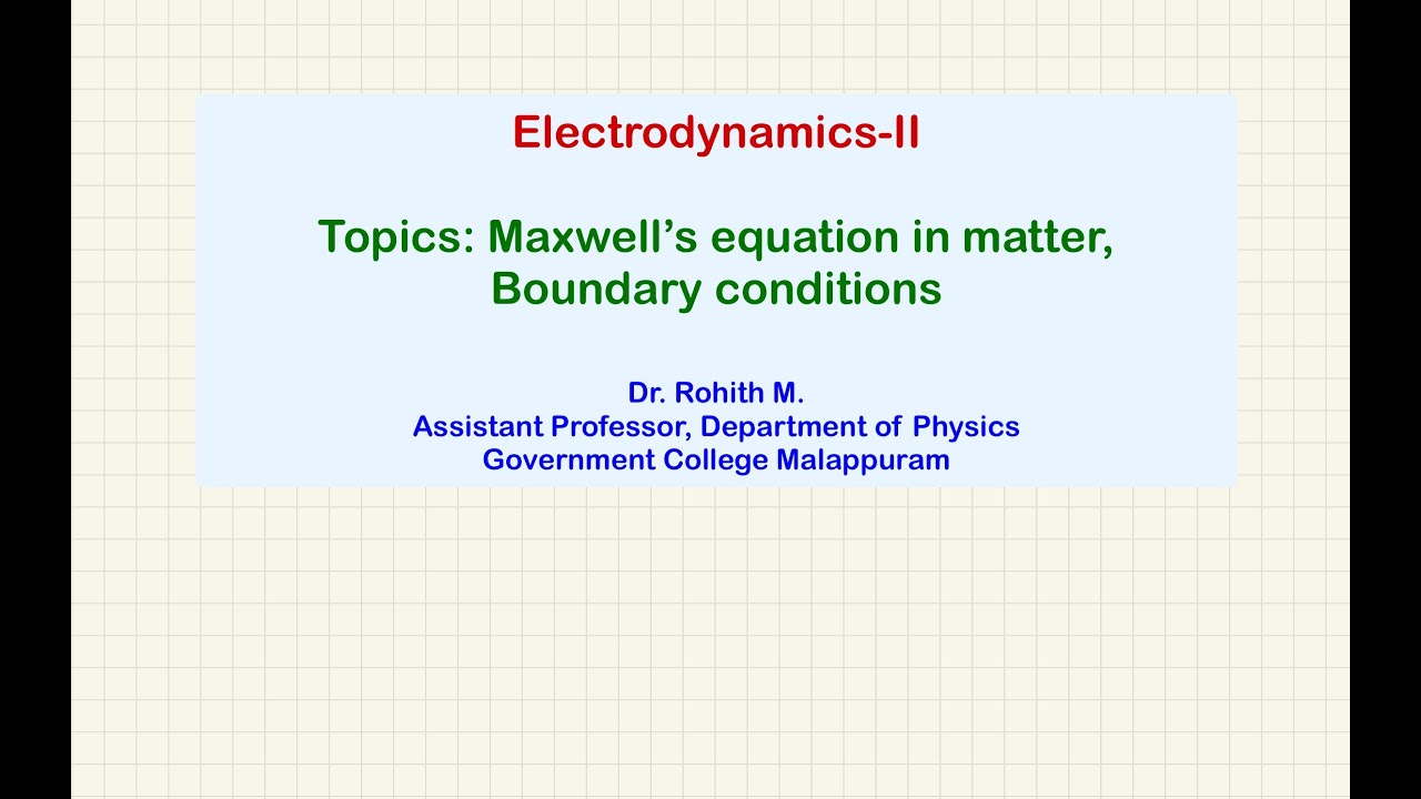Maxwell’s equations in matter, Boundary conditions