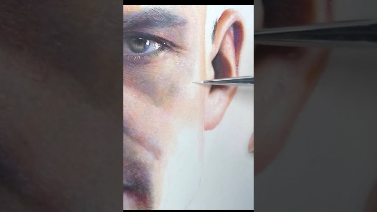 「彩铅手绘超写实人物脸部｜Ultra-realistic Colored Pencil Portrait Drawing」震撼！逼真到难以置信的人物脸部细节 ✨