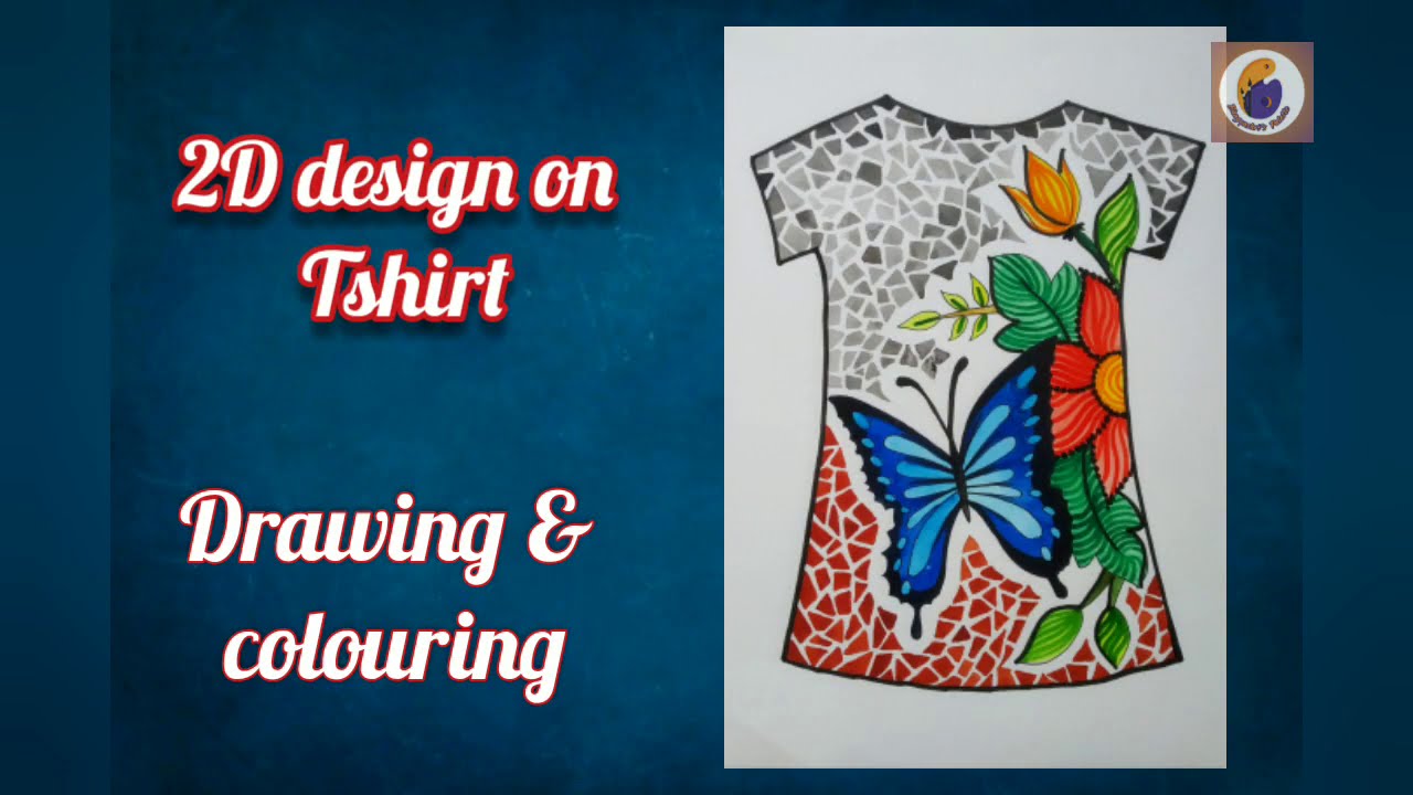 2D design on T-shirt for Elementary and Intermediate grade exam #2D design#T-shirt#sankalpchitra