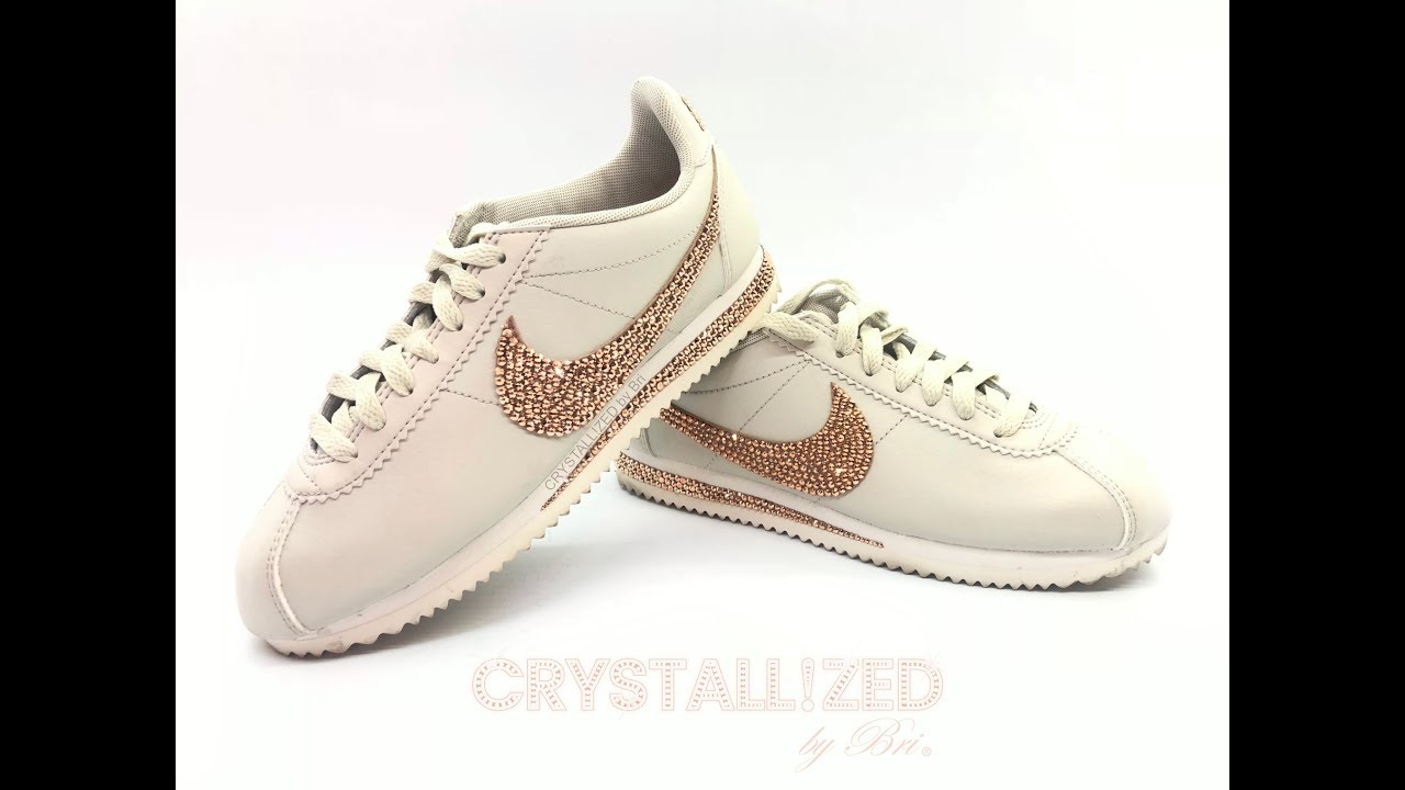 Swarovski Crystal Rose Gold and White Nike's Crystallized Bling by CRYSTALL!ZED by Bri