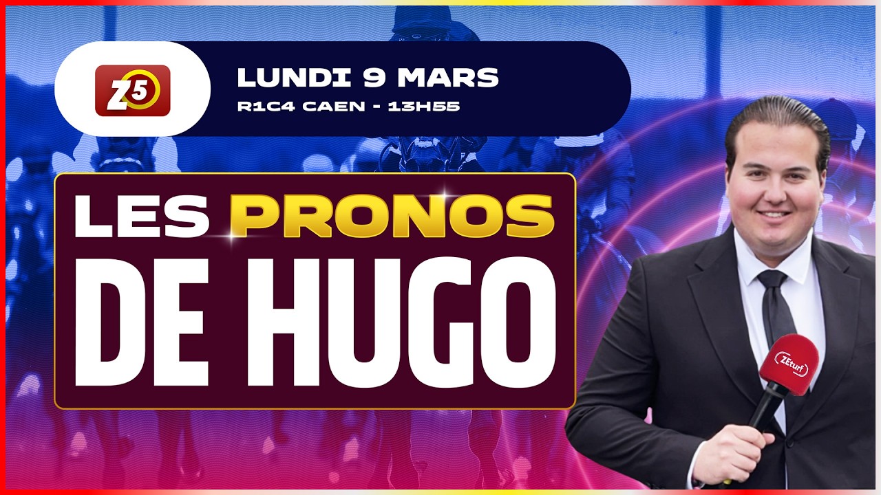 Le Prono quinté pour le ZE5 Ordre du 9 Mars 2026 à Caen.