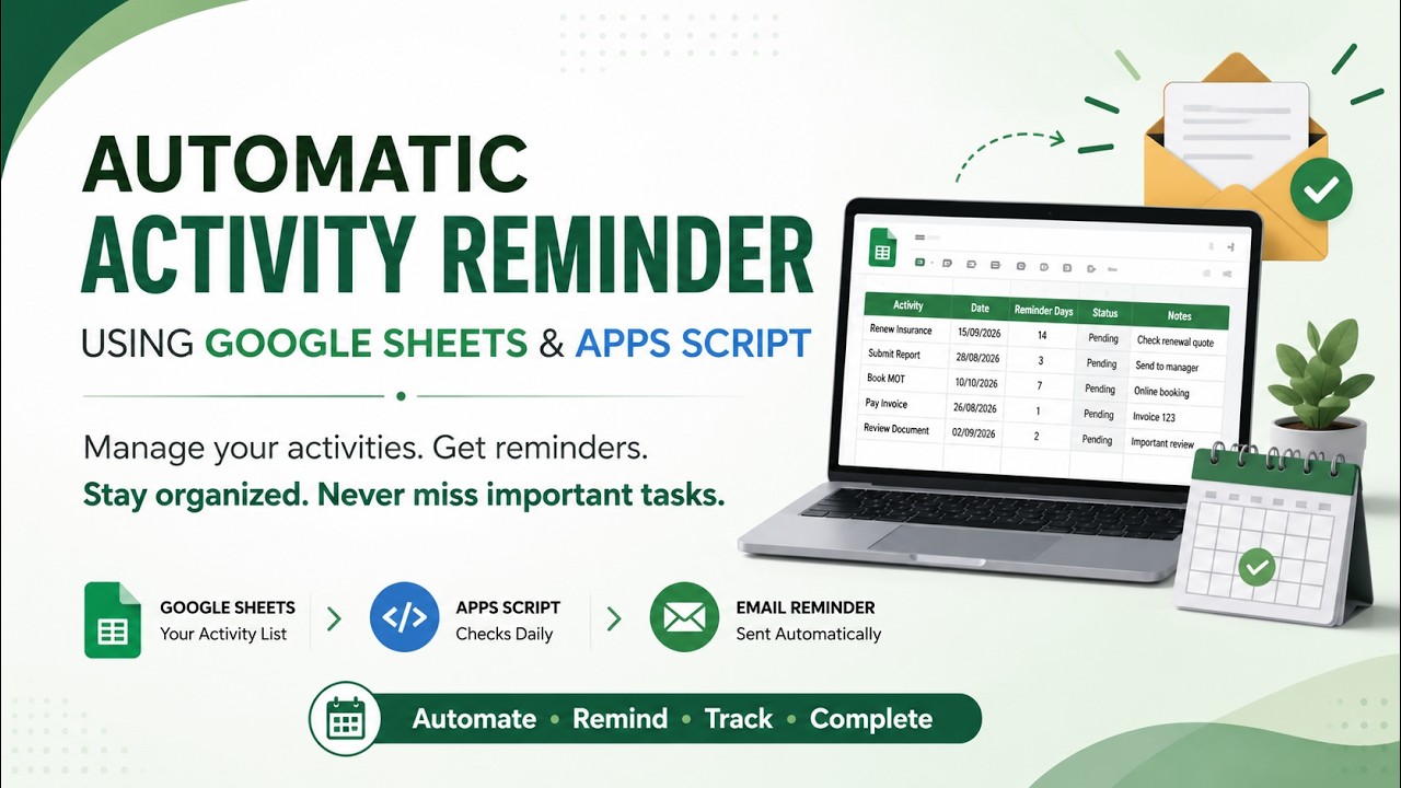 Автоматические напоминания о задачах в Google Таблицах и Apps Script | Пошаговое руководство