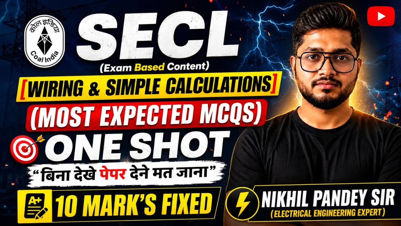 SECL (Only Exam Based) | Wiring & Simple Calculations | Most Expected MCQs | One Shot | 10 Marks Fix