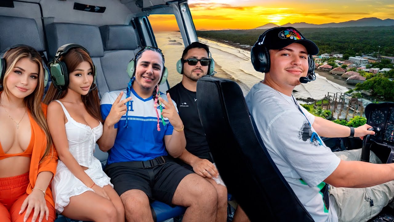 Volamos en HELICÓPTERO 🚁 por LAS PLAYAS de El Salvador! Con Salma, Davis, Driver y Valeria! 