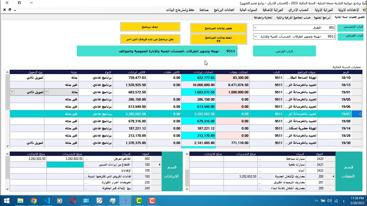 شرح الحساب الإداري للبلديات
