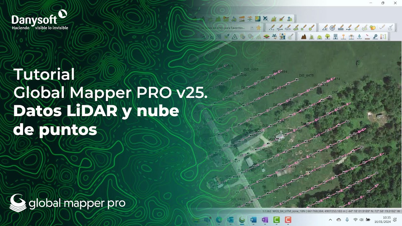 Global Mapper Pro v25. Datos LiDAR y nube de puntos.