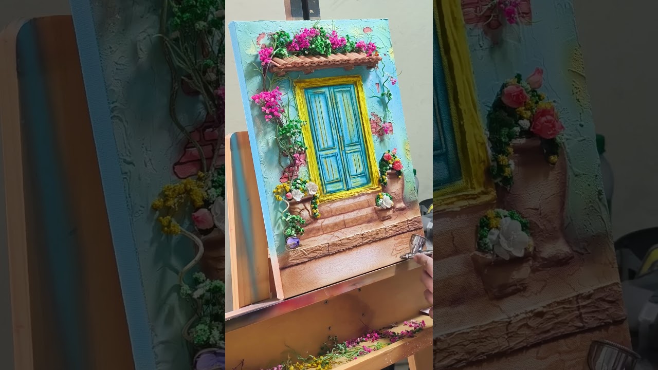 PAINTING ON CANVAS WITH AN AIRBRUSH
