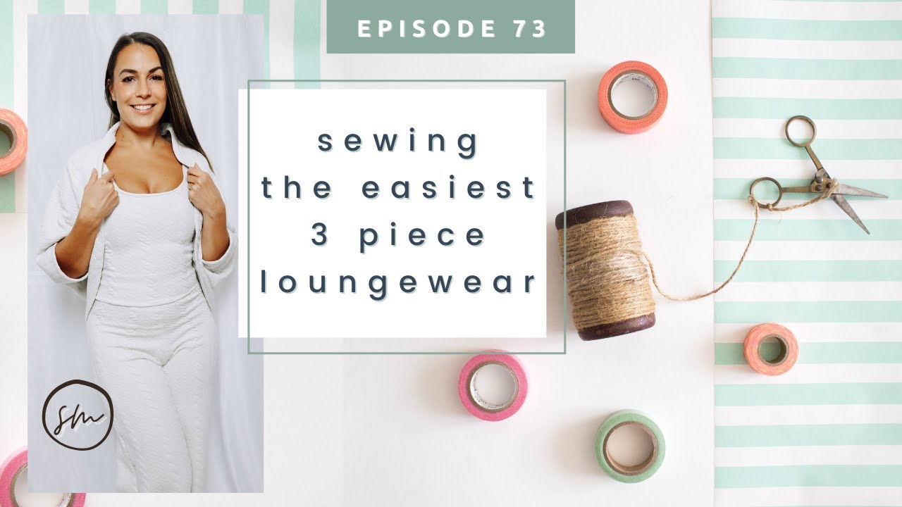 Sewing the EASIEST 3 piece LOUNGEWEAR Set | NO PATTERN Sewing Projects | Comfortable Cute Lounge Set