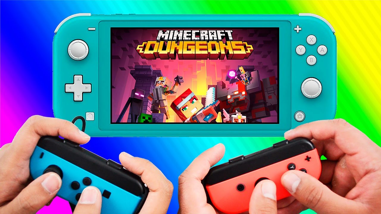 Minecraft Dungeons Joycons Local Coop Gameplay Nintendo Switch Lite