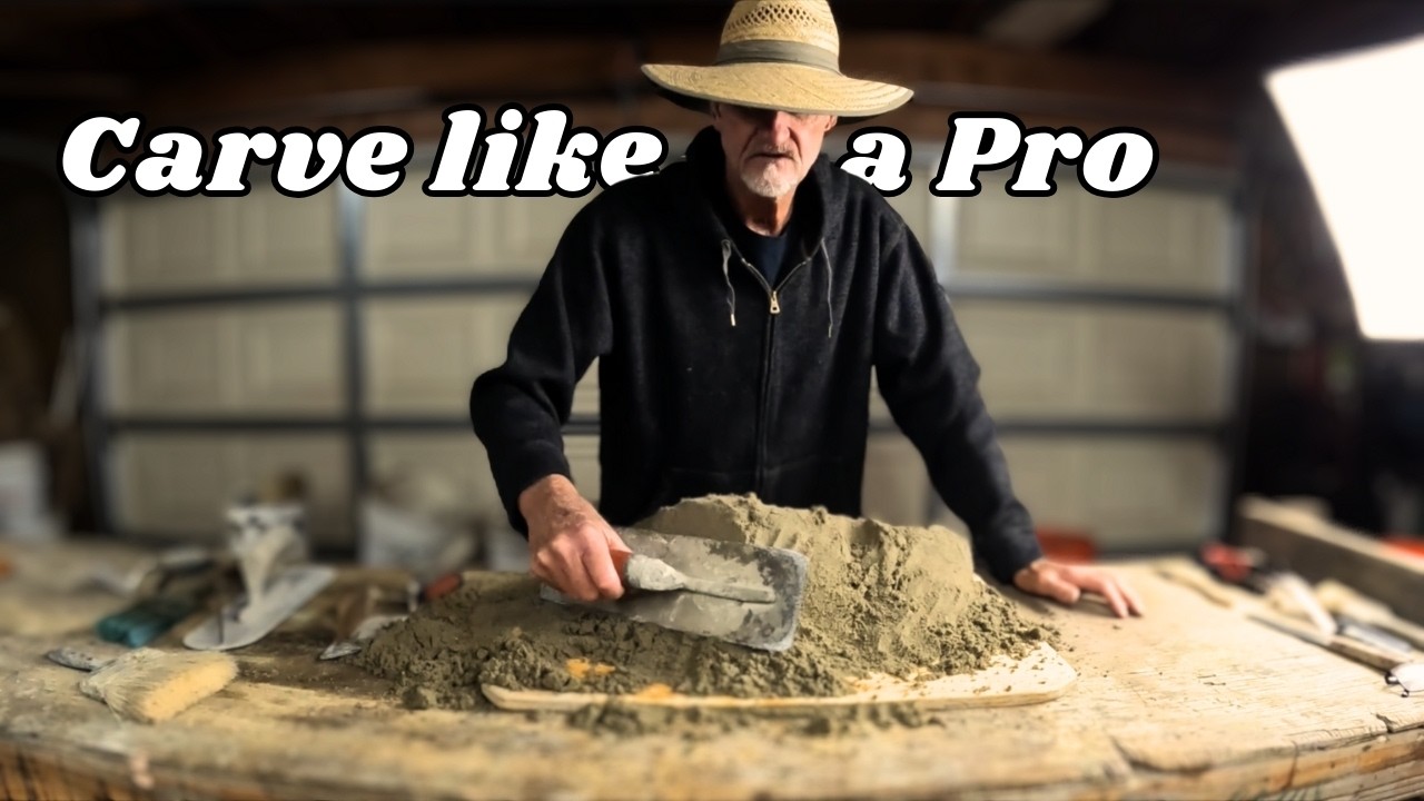 How to Carve Concrete to Look like a Rock | Practicing with Sand