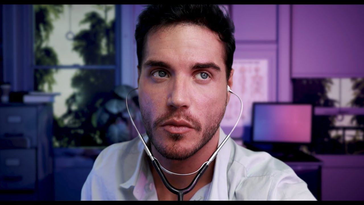 ASMR Sleepy Physician Full Body Exam [WHISPERED]  (Eye Doctor Exam/ Ear Cleaning/ Scalp)