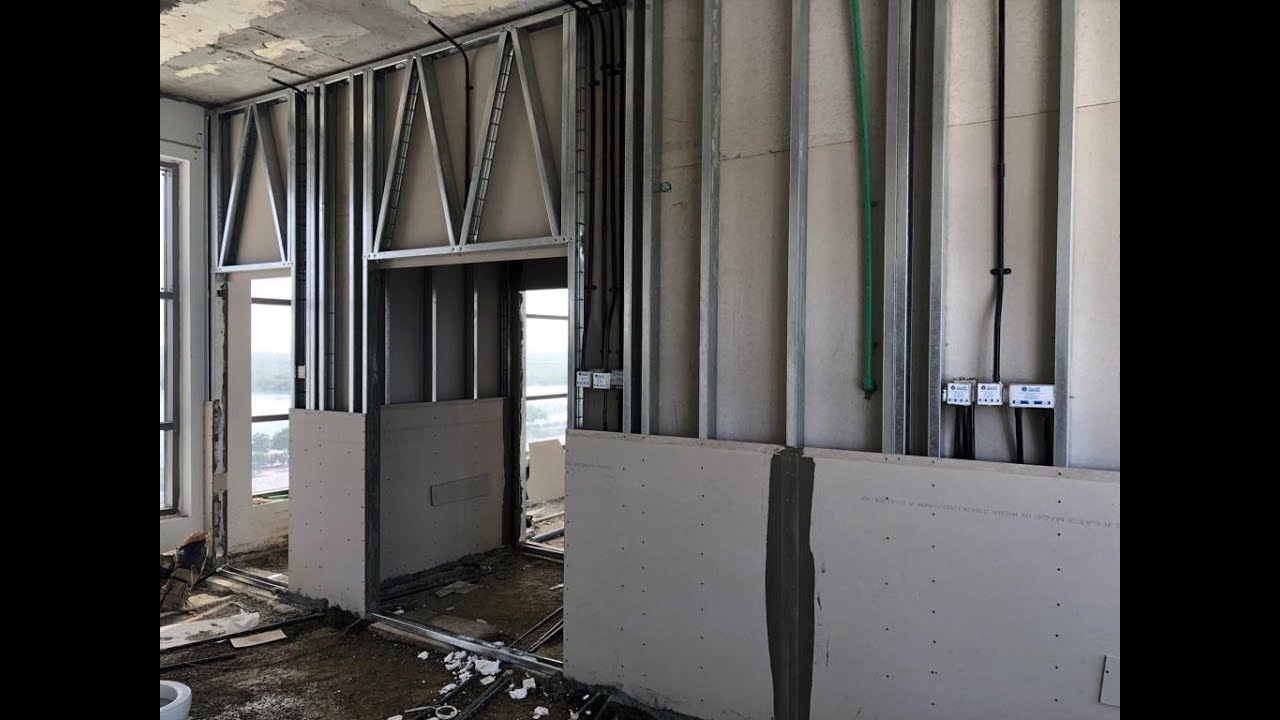 How to build a partition wall with cellular lightweight concrete infill instead of rock wool