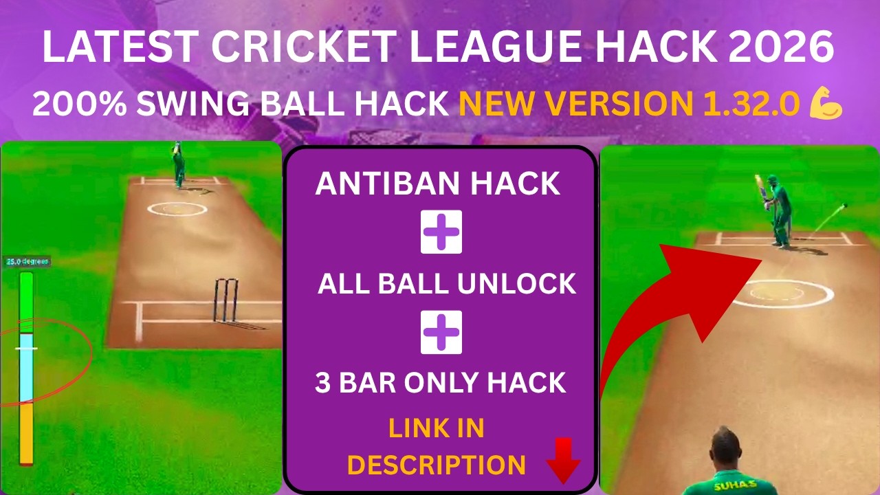 Cricket League 3 Bars Hack | 200% Swing Hack | All Ball Out | Cricket league 1.32.0 Mod hack