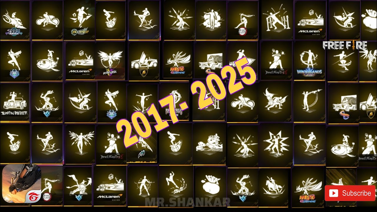 All Arrival Animations Emotes( 2017- 2025)| Free Fire Arrival Animation Emote #freefire #arrivals​