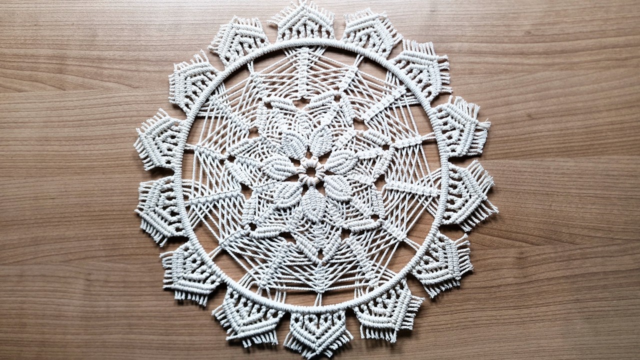 Macrame Flower in Circle DIY Mandala Wall Hanging | Dream Catcher