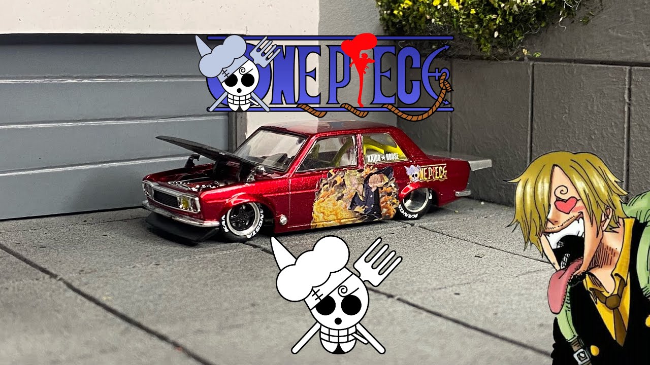 Custom Diecast Mini Gt X Kaido house Datsun 510 Itasha Sanji One Piece