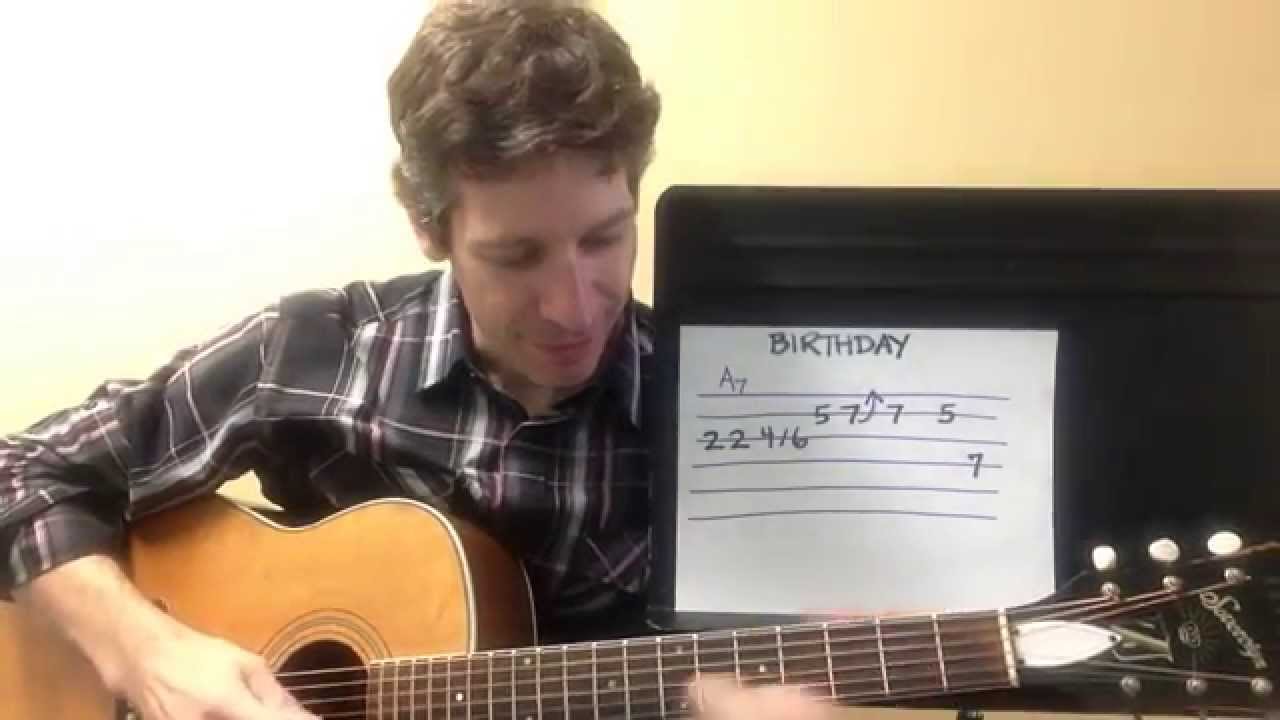 Two-Minute Guitar Lesson: "Birthday" by The Beatles with TAB !