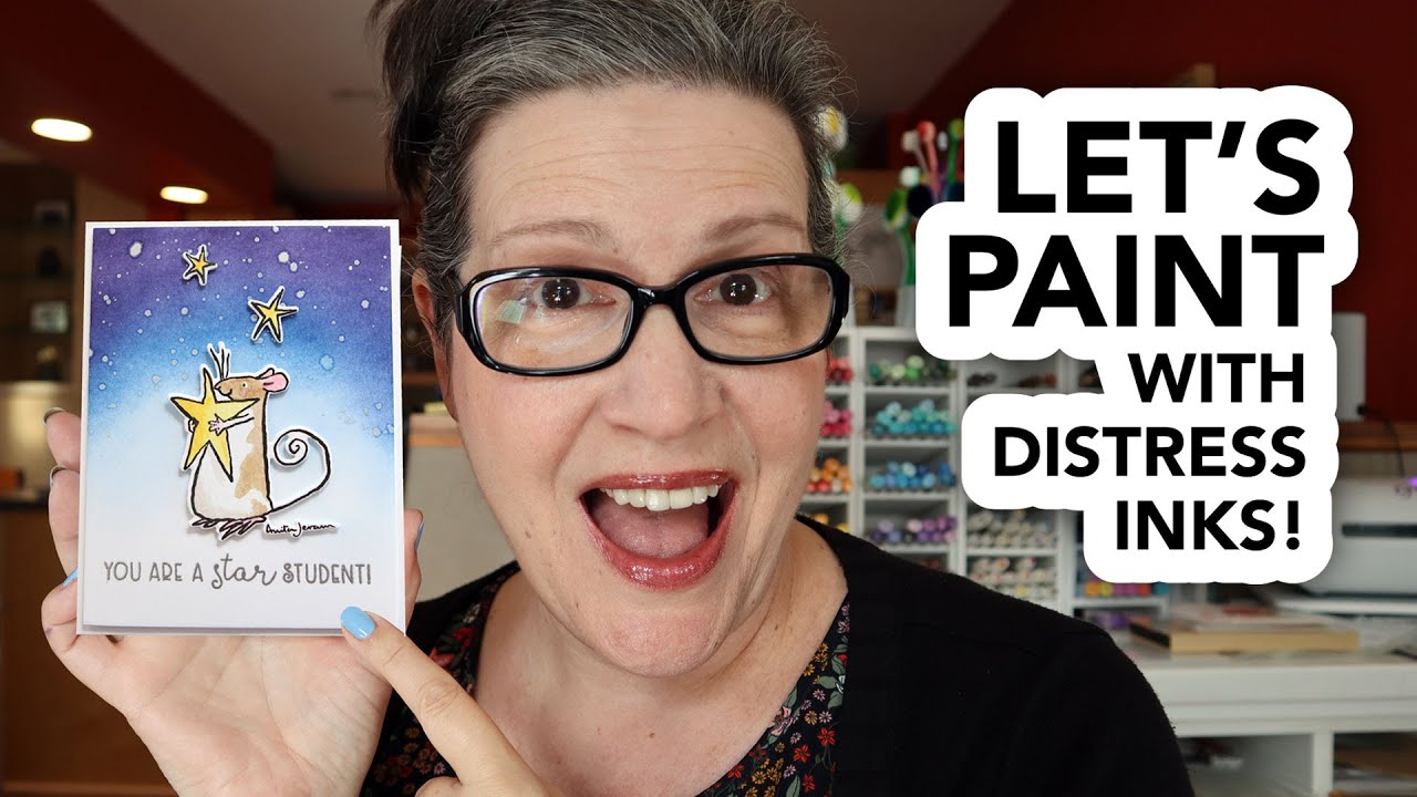 Easy watercolor painting for cards using Distress Inks!