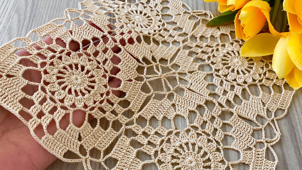 Easy Square Crochet Motif Pattern for Beginners🌹How to Make Step by Step
