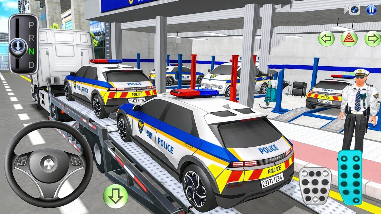 Police Vehicles Loaded on Transporter to Service Station - 3D Driving Class 2026 | Android Gameplay