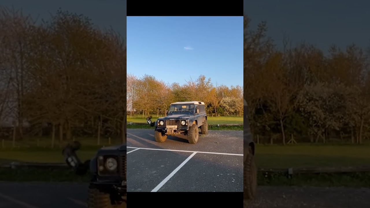 RC Car wrecks Land Rover Defender window