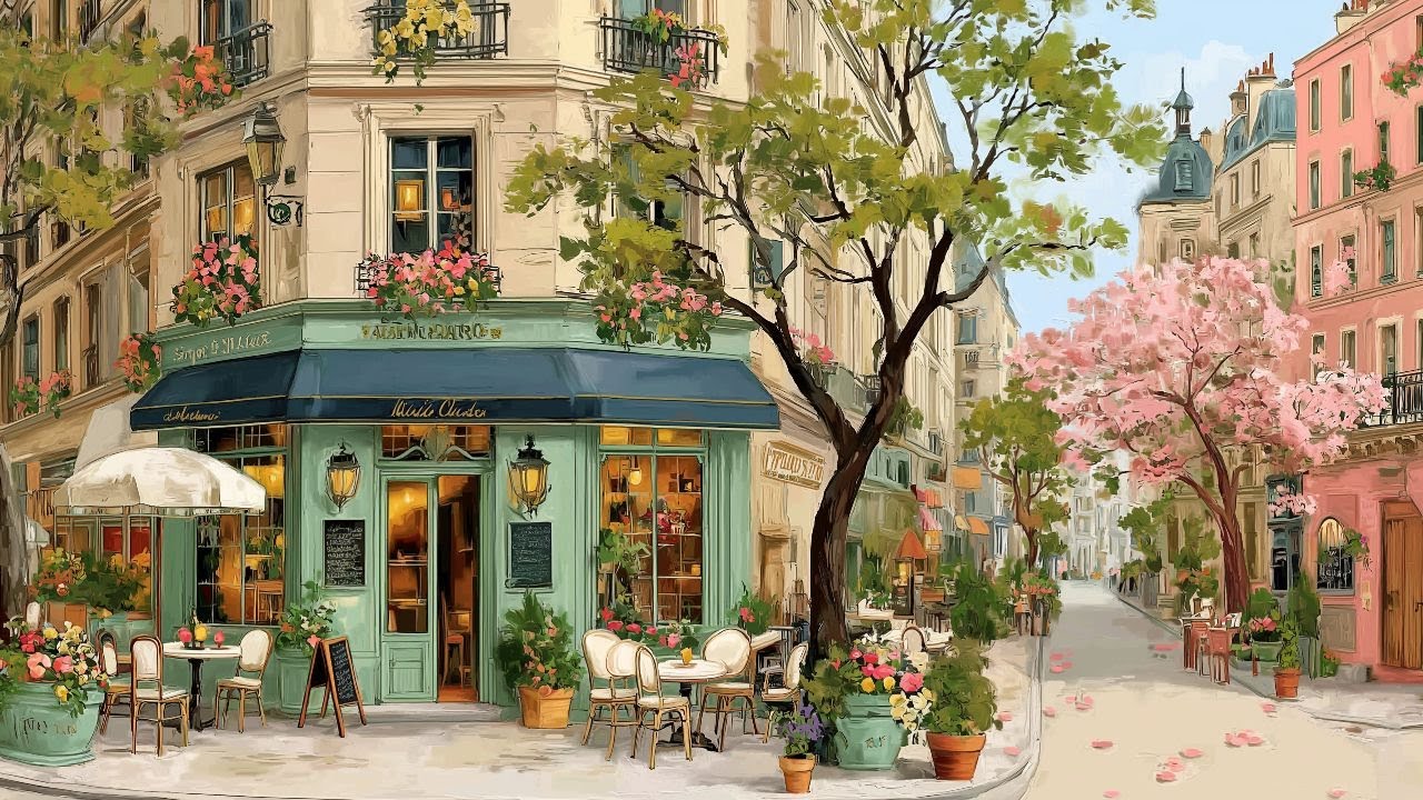 Атмосфера парижского кафе ☕ | Cozy Paris Jazz Pop