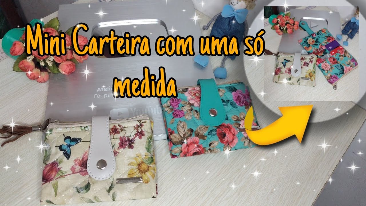Mini Carteira com uma só medida | Carteira fácil,  simples e rápida | Iniciantes