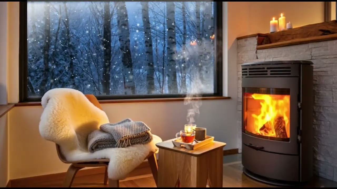 Play Now🔥 Fireplace Sound with Calming Music Meditation 🎷 The Ultimate Sleep Sound Experience!