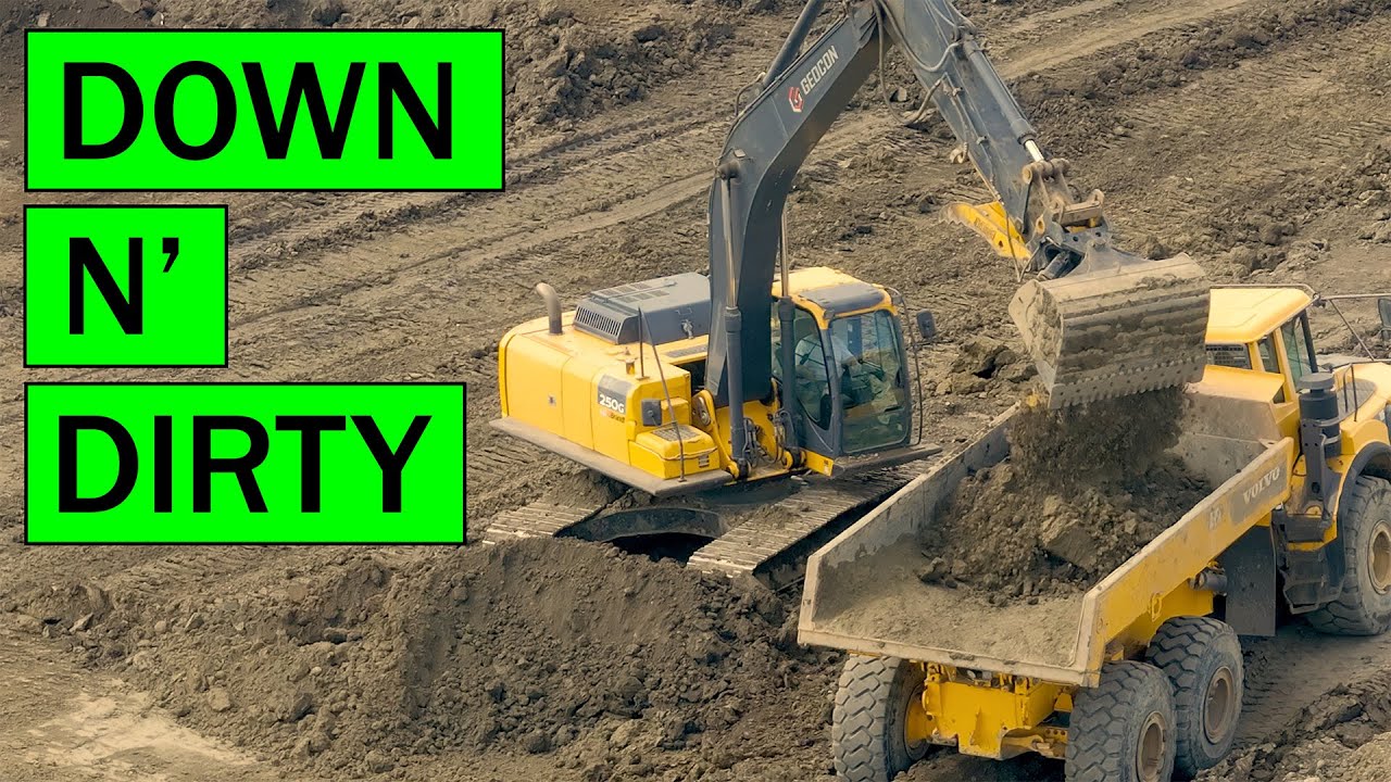 Earthmovers at Work Getting Down n' Dirty: Building a Big Dirt Pile