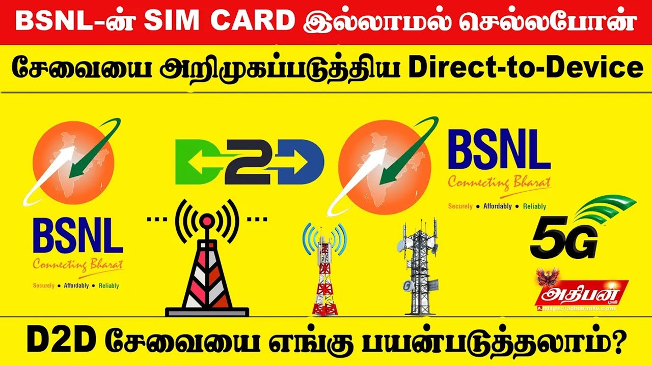 BSNL-ன் SIM CARD இல்லாமல் செல்லபோன் சேவையை அறிமுகப்படுத்திய Direct-to-Device | AthibAn TV