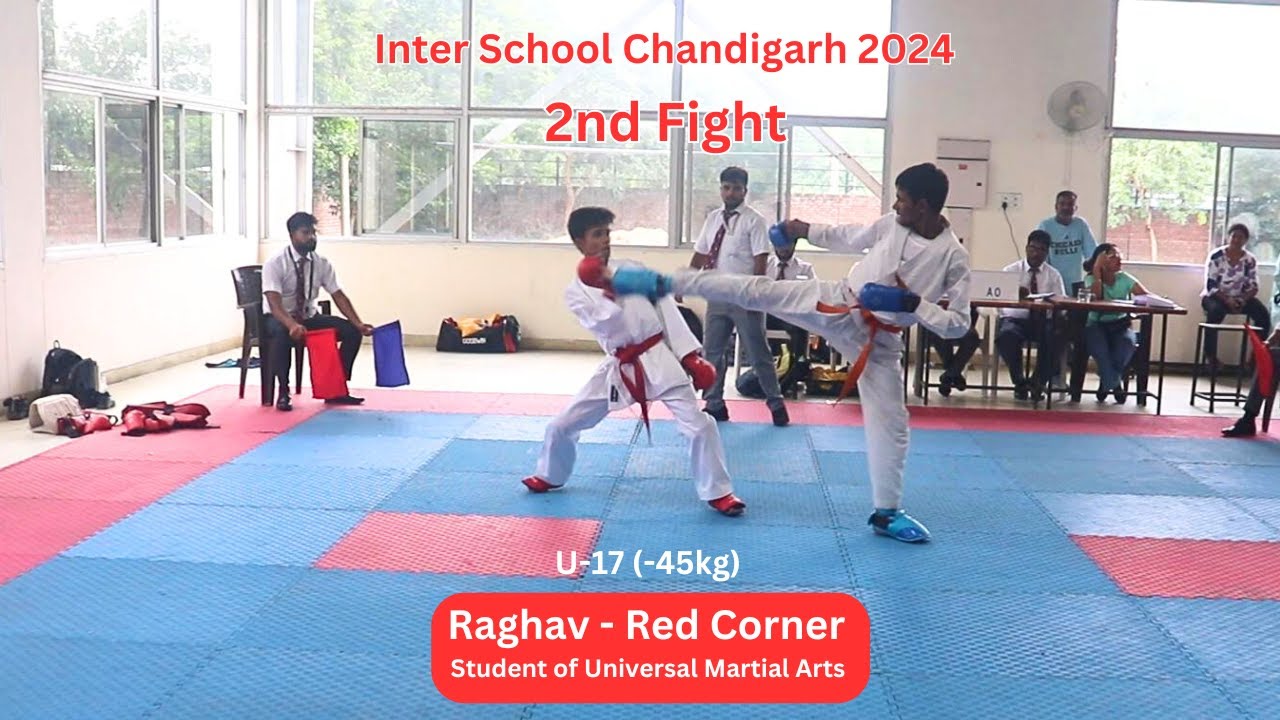 Raghav Wins 2nd Fight at Inter-School Karate Tournament | Universal Martial Arts, Chandigarh